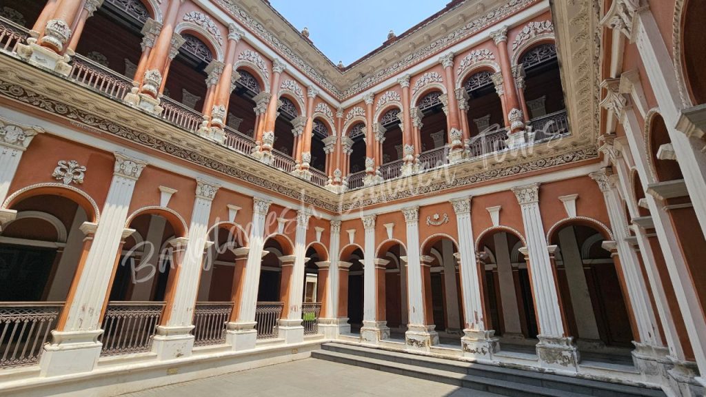 Interior view of Bara Sardar Bari in Sonargaon Bangladesh showing old zamindar house architecture and heritage room design
