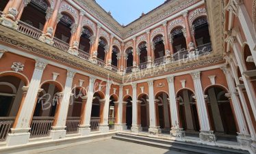 Interior view of Bara Sardar Bari in Sonargaon Bangladesh showing old zamindar house architecture and heritage room design