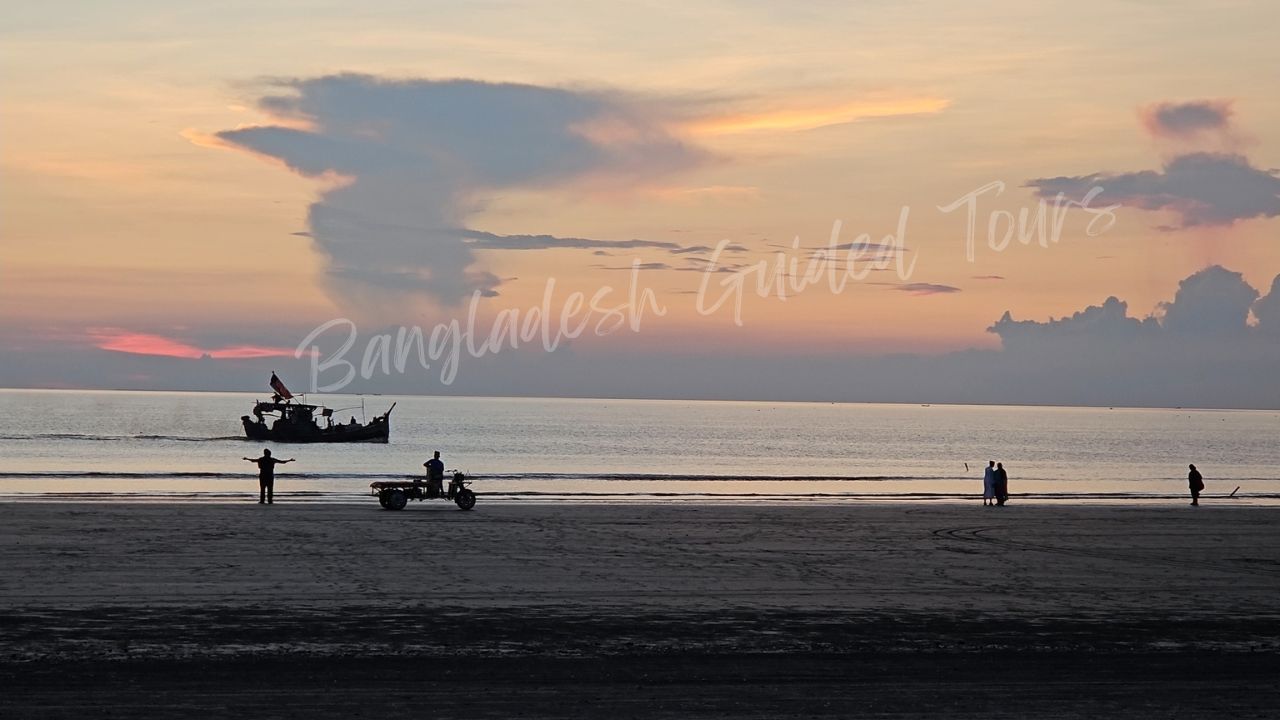 Tourists enjoying Kuakata Sea Beach Bangladesh