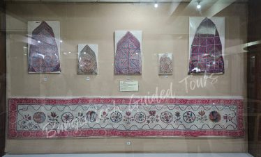 Traditional Nakshi Kantha embroidered quilt displayed in Sonargaon Folk Art and Craft Museum Bangladesh heritage collection