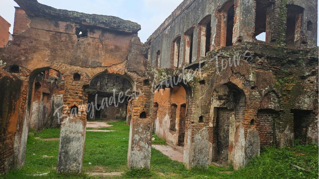 Abandoned colonial street view of Panam City Sonargaon Bangladesh with old merchant houses and historic architecture
