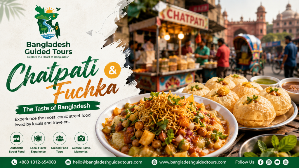 Authentic Bangladeshi chatpati and fuchka street food served with spicy tamarind water by Bangladesh Guided Tours